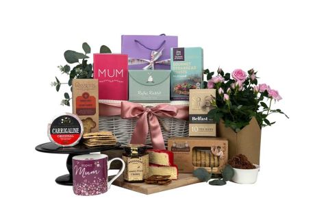 Mothers Day Flowers and Savoury Gift Basket 