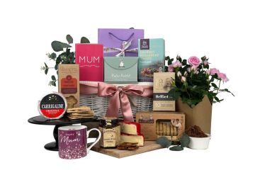 Mothers Day Flowers and Savoury Gift Basket 