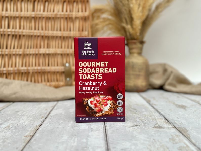 Gourmet Cranberry Sodabread Toasts with Hazelnut Goods of Athenry 110g