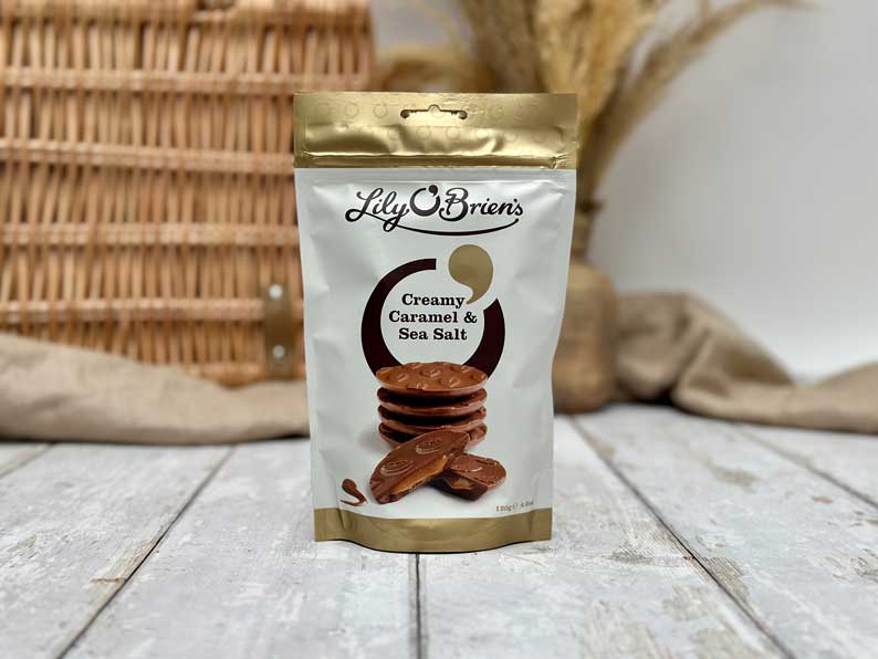 Creamy Caramel&SeaSalt Chocolate Discs Lily O'Brien's 120g